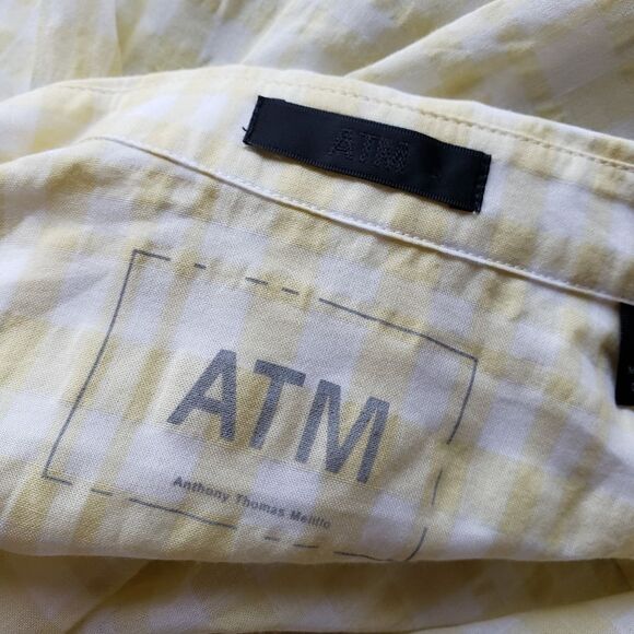 ATM Anthony Thomas Melillo Tissue Cotton Checkered Long Sleeve Blouse Shirt - Picture 6 of 11